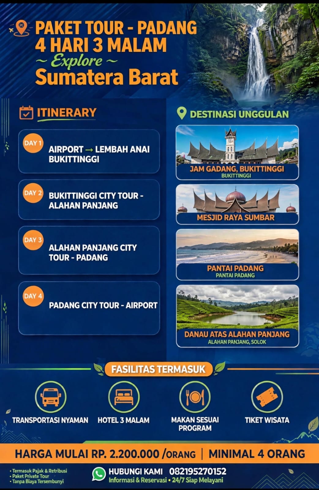 Paket Tour Padang - Bukittinggi - Alahan Panjang - Trip Sumbar
