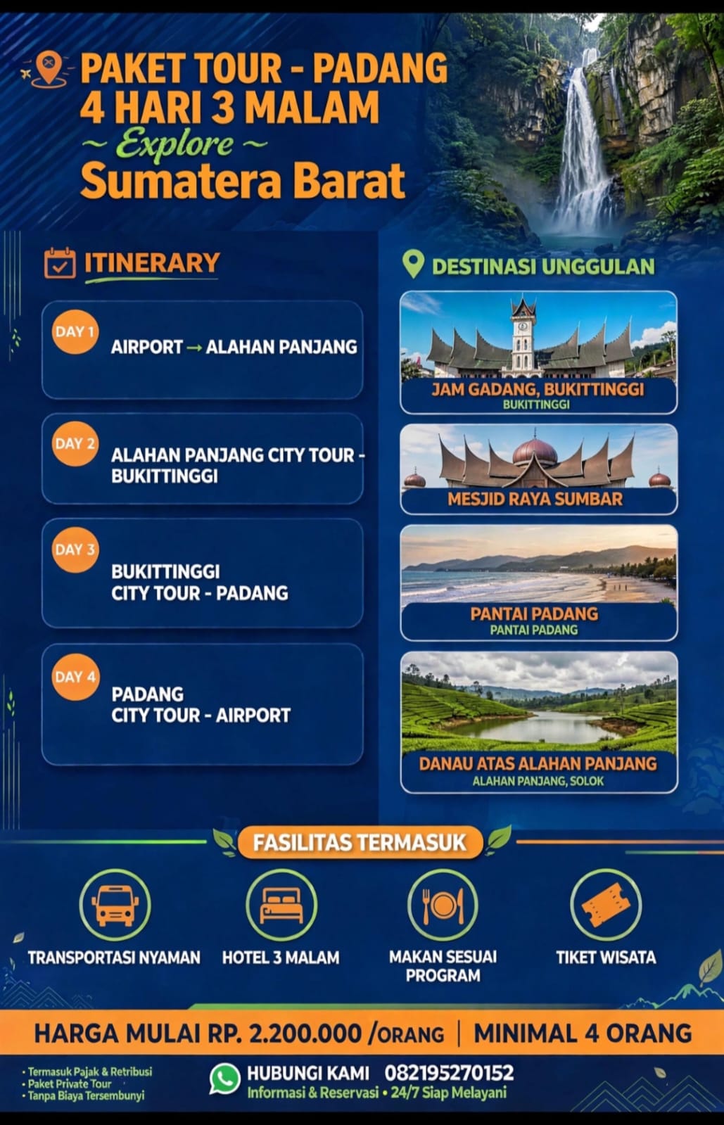Paket Tour Padang - Alahan Panjang - Bukittinggi - Trip Sumbar