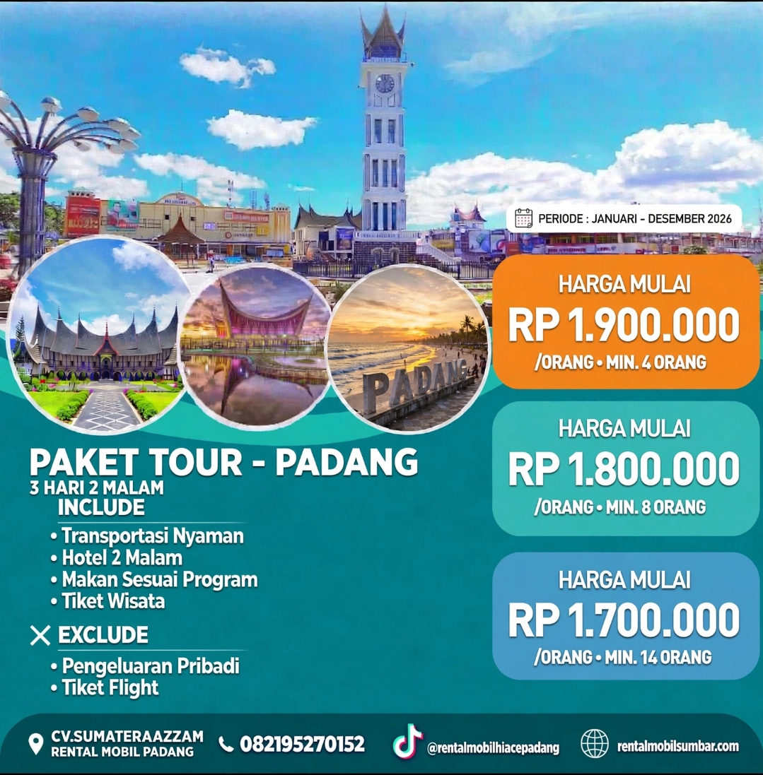 Paket Tour Padang - Bukittinggi - Trip Sumbar