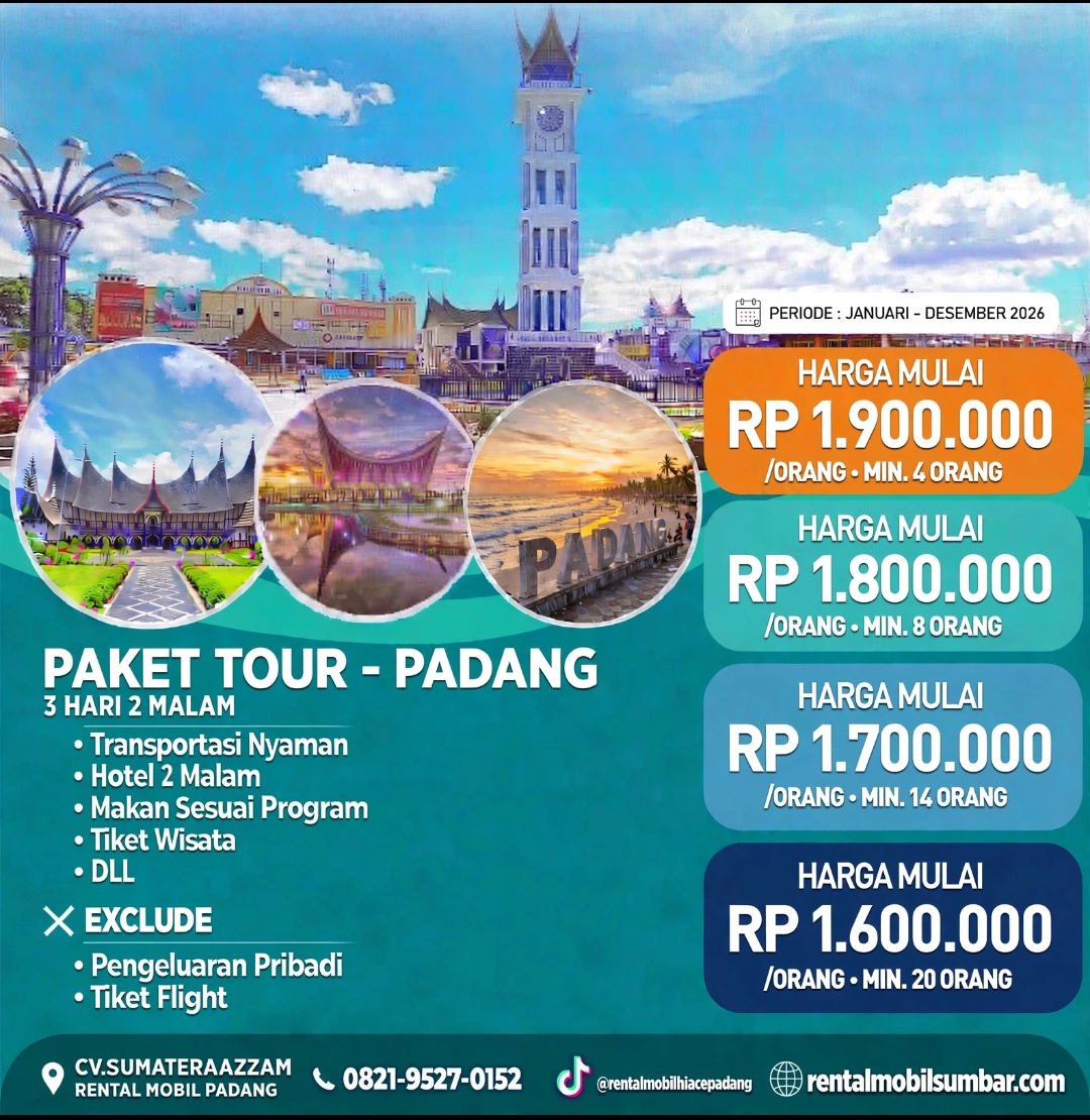 Paket Tour Padang - Bukittinggi - Trip Sumbar